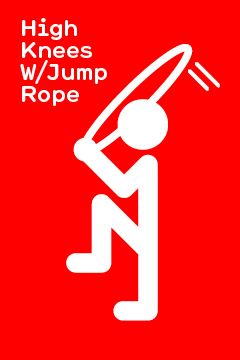 high knees jump rope