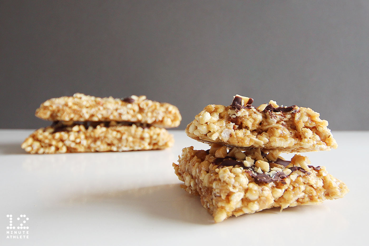 Chocolate Drizzled Crunchy Peanut Butter Protein Bars - 12 Minute Athlete